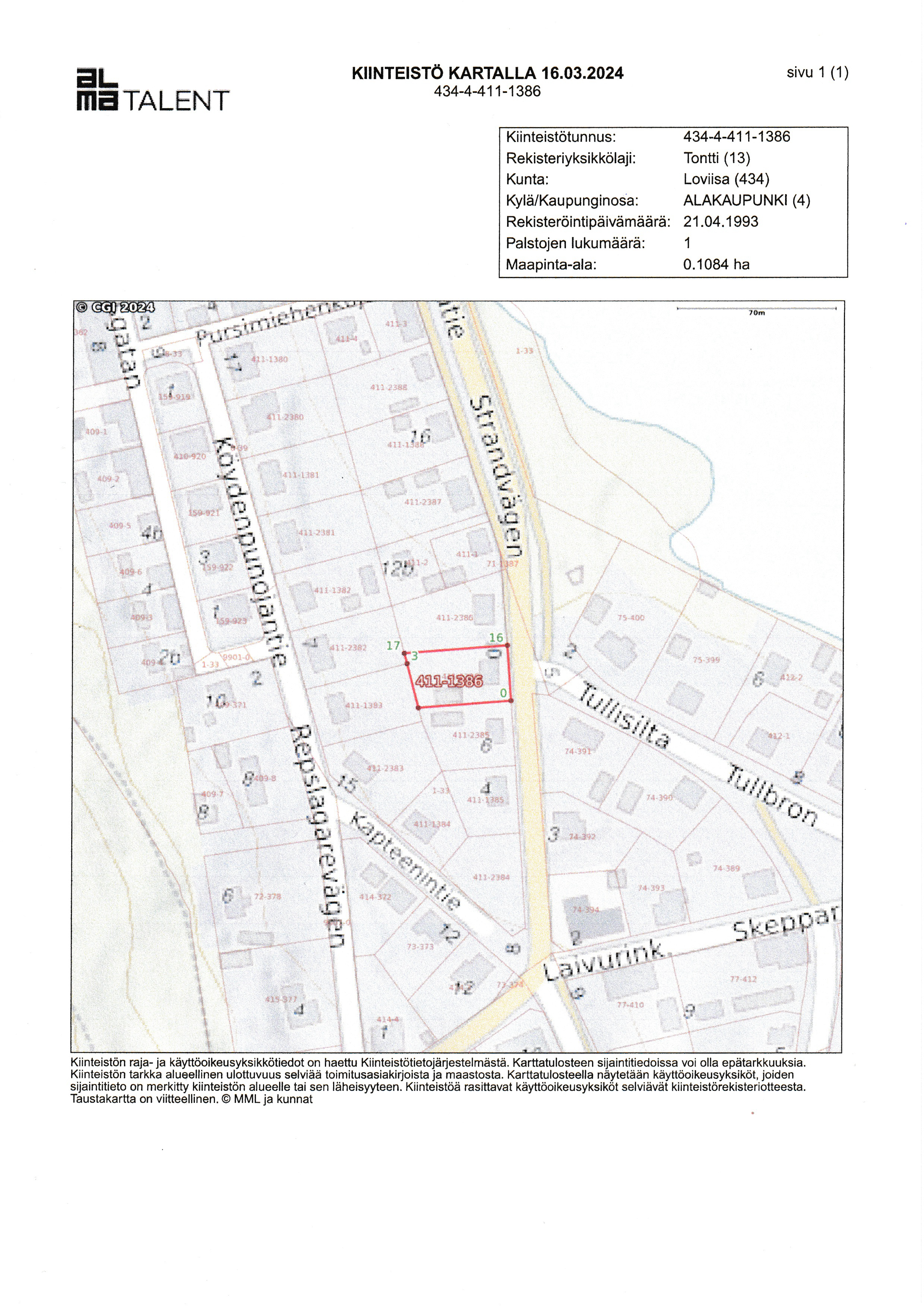 Arvostettu sijainti.