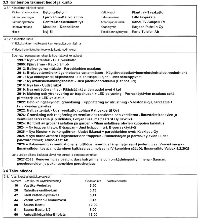 Taloyhtiön korjaushistoria