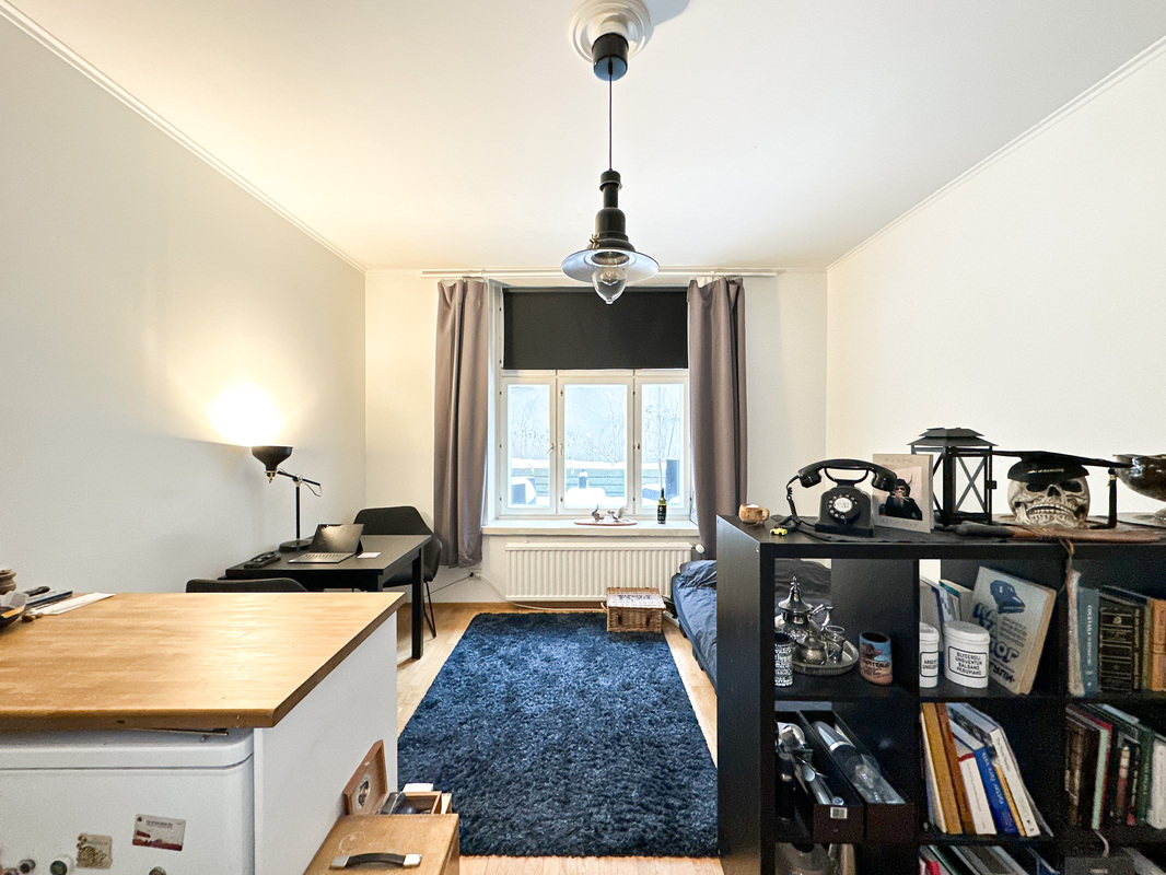 Ikkunasta näkymät rauhallisen pihan puolelle