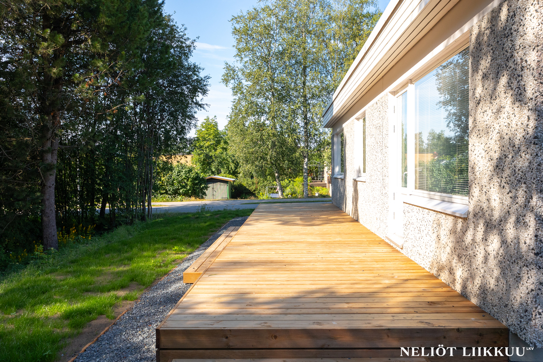 Terassin edessä oleva "metsä" kuuluu tonttiin!