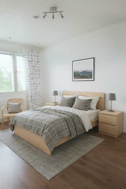 Makuuhuone virtuaalisesti kalustettu