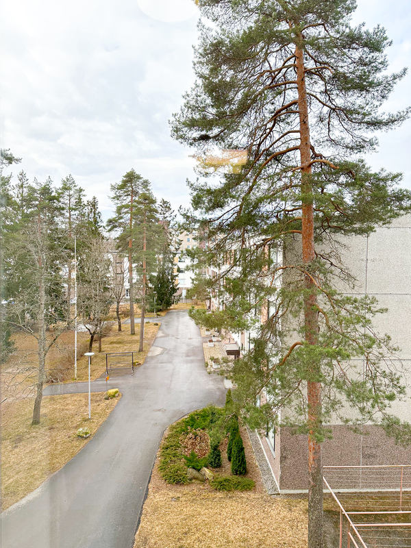 Näkymät kylpyhuoneen ikkunasta.