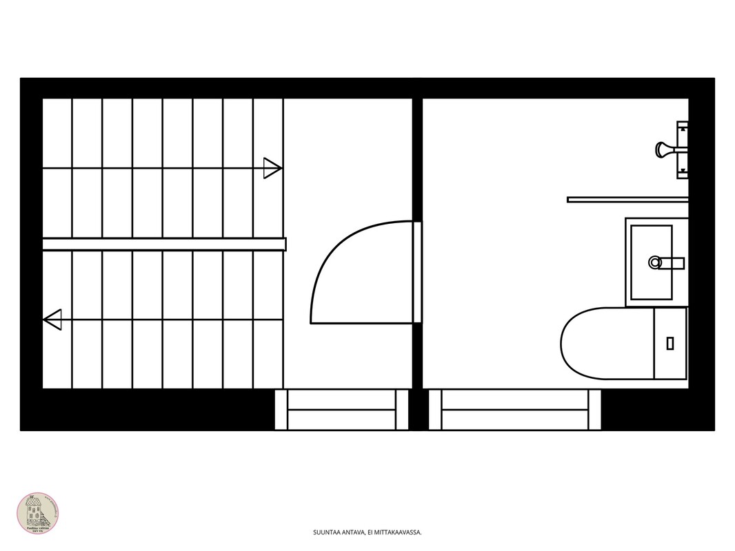 Keskikerroksessa on kylpyhuone