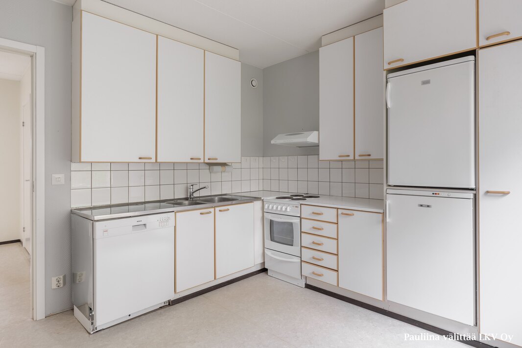 Keittiön varustukseen kuuluu astianpesukone.
