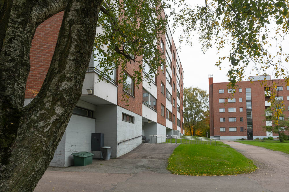 Yleiskuva takapihan julkisivulta