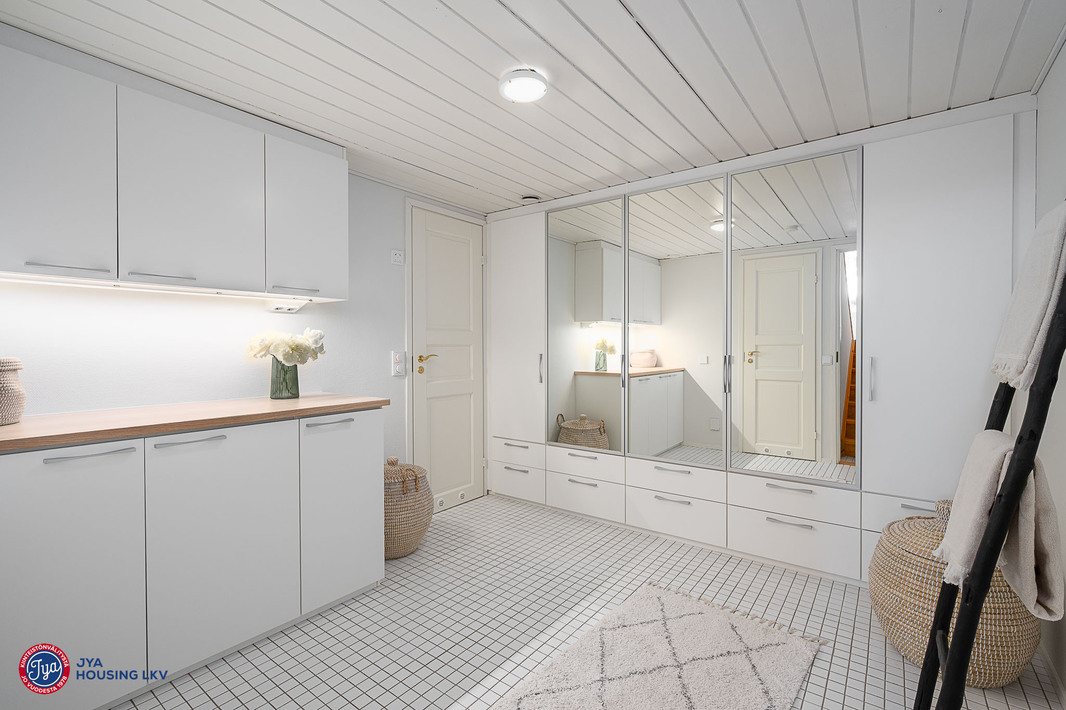 Kodinhoitohuoneessa runsaasti säilytystilaa