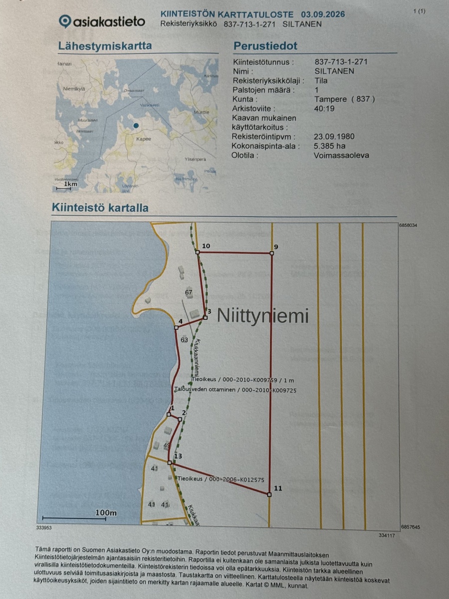 Kiukkaanniemi 63, 34260 Tampere, Kapee