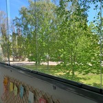 Parvekenäkymä Sapokan venesataman suuntaan