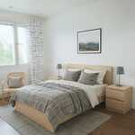 Makuuhuone virtuaalisesti kalustettu