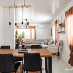 Ruokailutilasta olohuoneeseen kuvattu