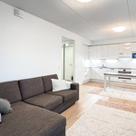 Avara olohuone ja avokeittiö