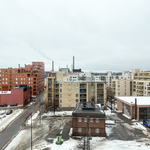 Näkymä makuuhuoneesta sekä olohuoneesta