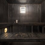 Saunassa on tuuletusikkuna.