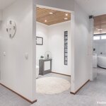 Spa-osaston pukuhuone on keskellä kellaritilaa.