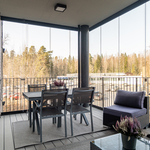 Lasitettu parveke toimii lisähuoneena 