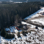 Pihapiiri ennen autokatoksen takana olevan metsän kaatoa