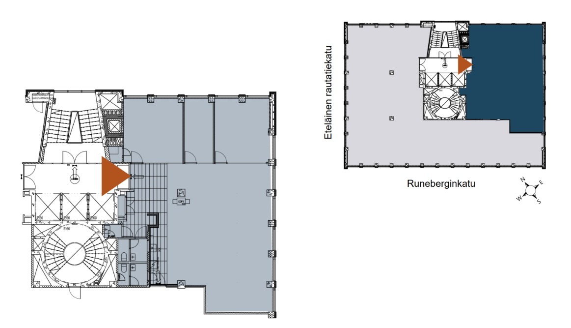 Toimitilan pohjakuva osoitteessa Runeberginkatu 5, Helsinki (Kamppi)
