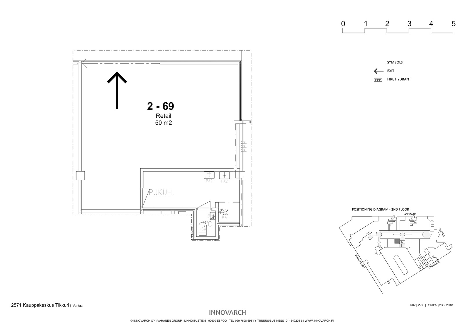 Toimitilan pohjakuva osoitteessa Asematie 4-10, Vantaa (Tikkurila)