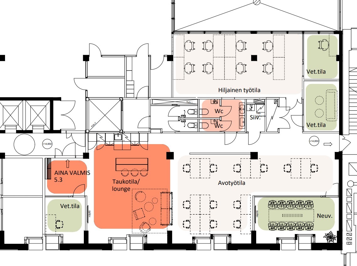 Toimitilan pohjakuva osoitteessa Paasivuorenkatu 3, Helsinki (Hakaniemi)