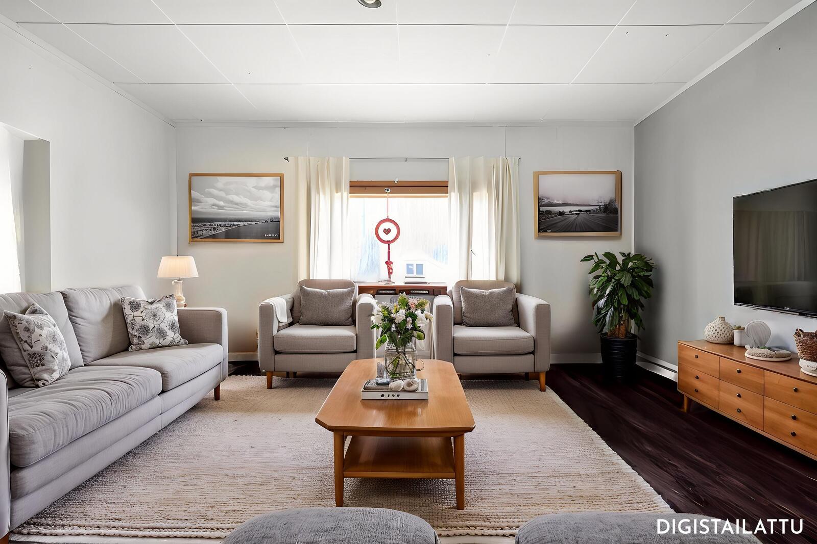 Digistailattu olohuone