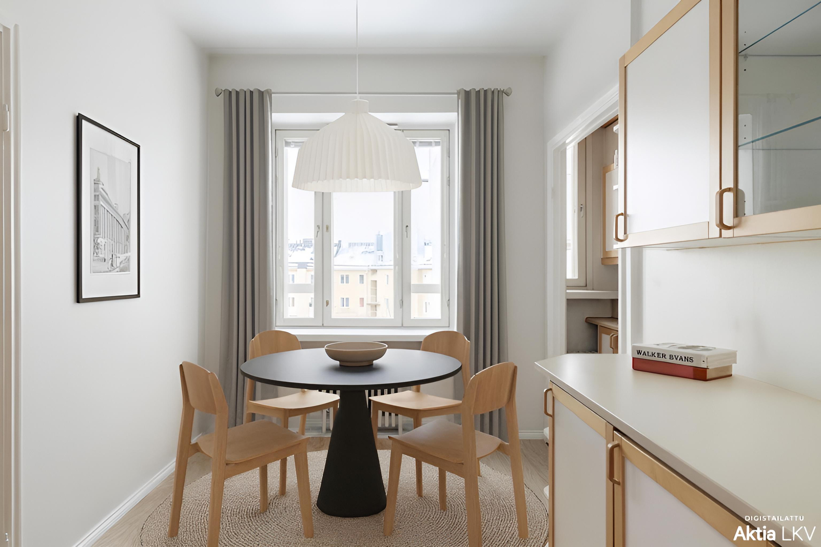 Toinen huone voi toimia ruokailutilana