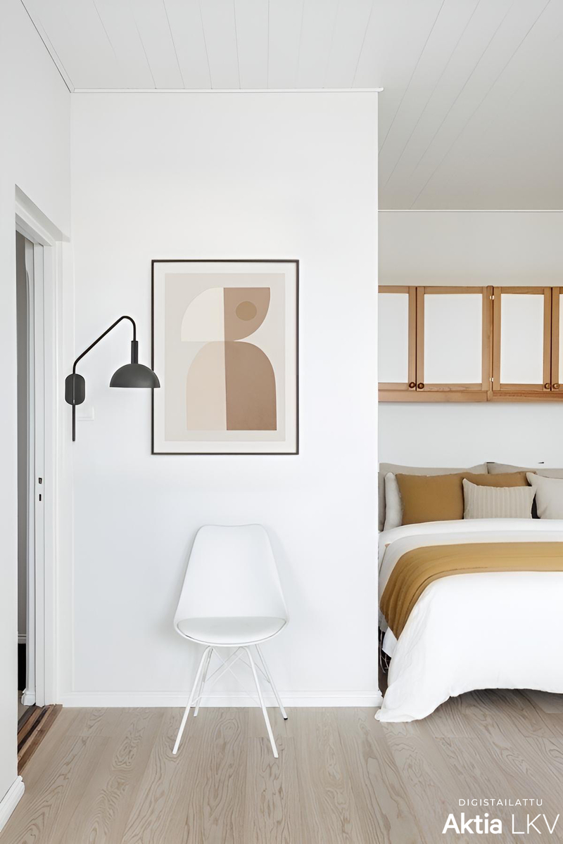 Alkovi: leveys 185 cm ja syvyys 200 cm