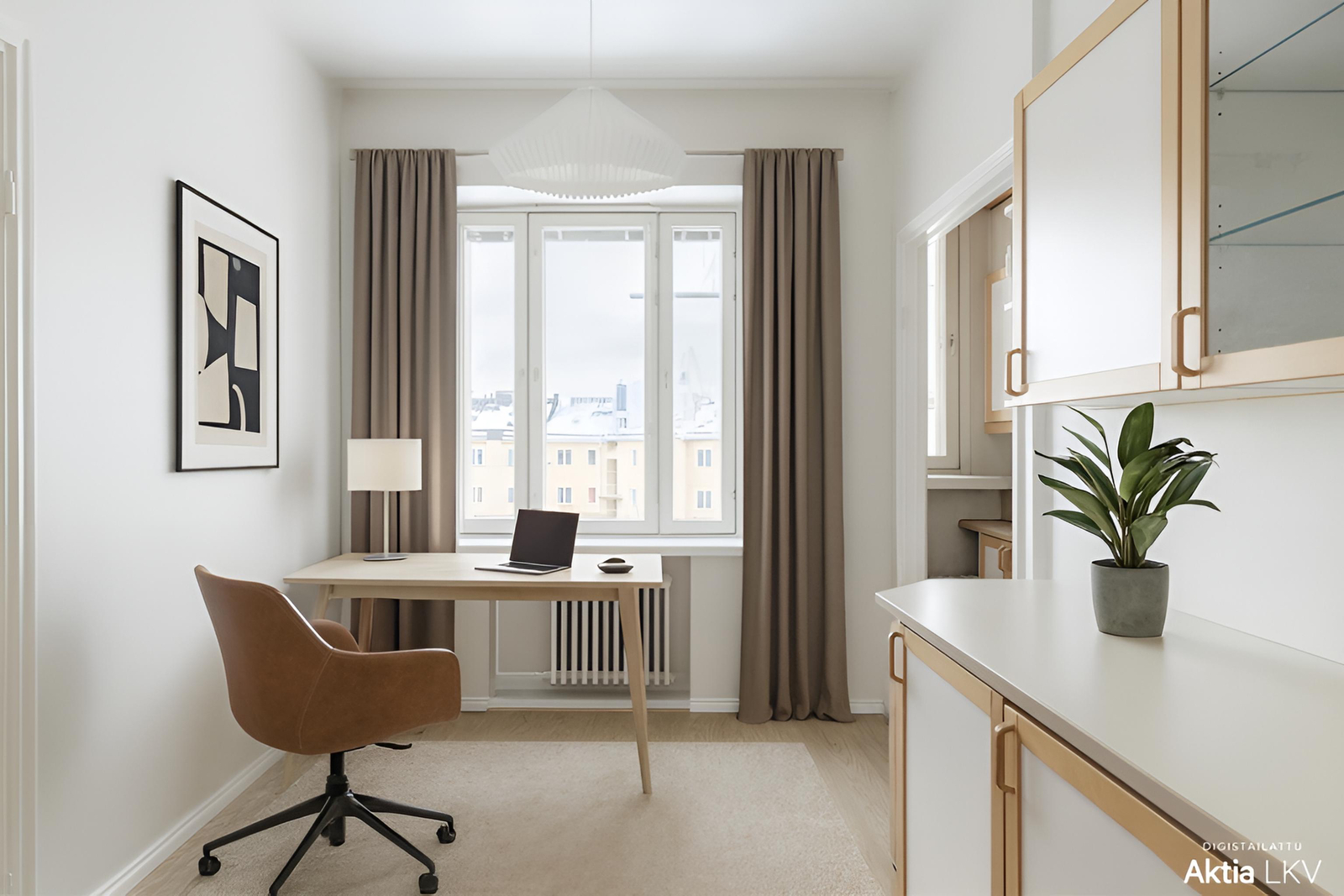 Toisessa huoneessa voisi myös olla etätyöpiste