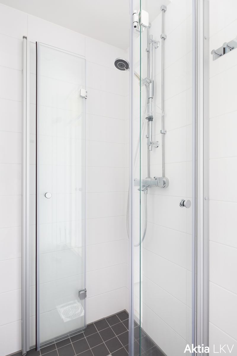 Suihkuseinällä varustettu