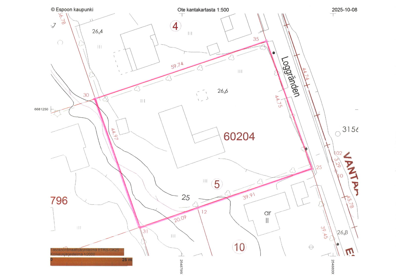 Tonttikartta ja mitat
