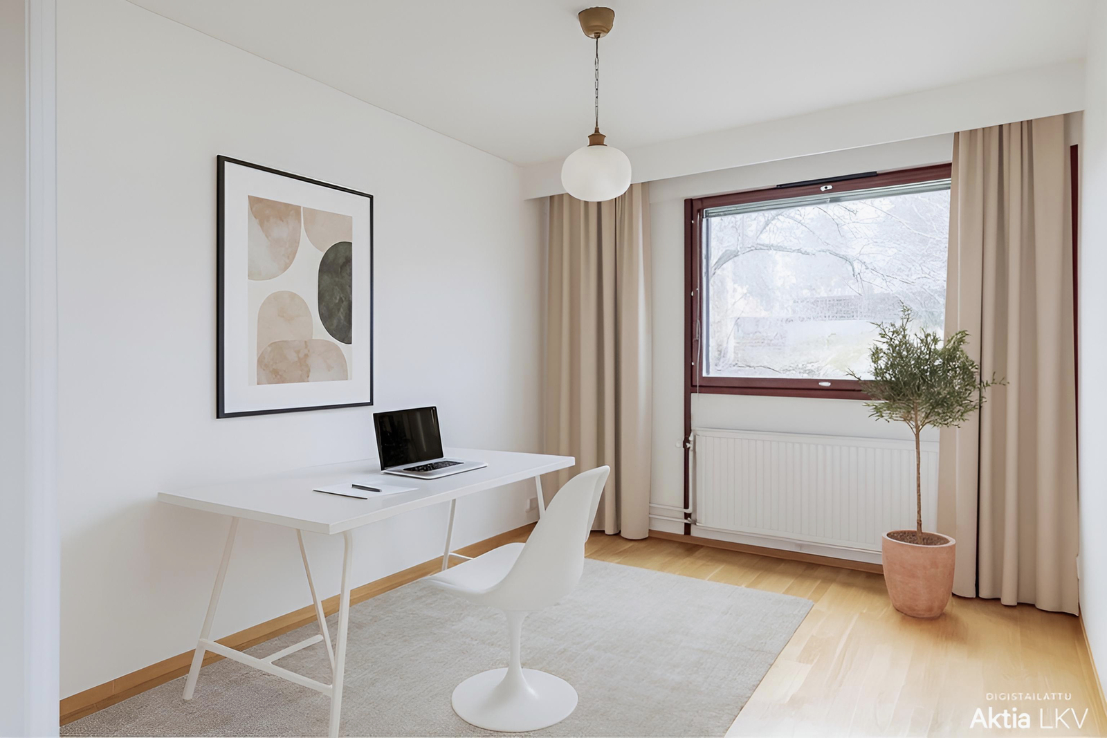 Kolmas makuuhuone, vierashuone tai työhuone