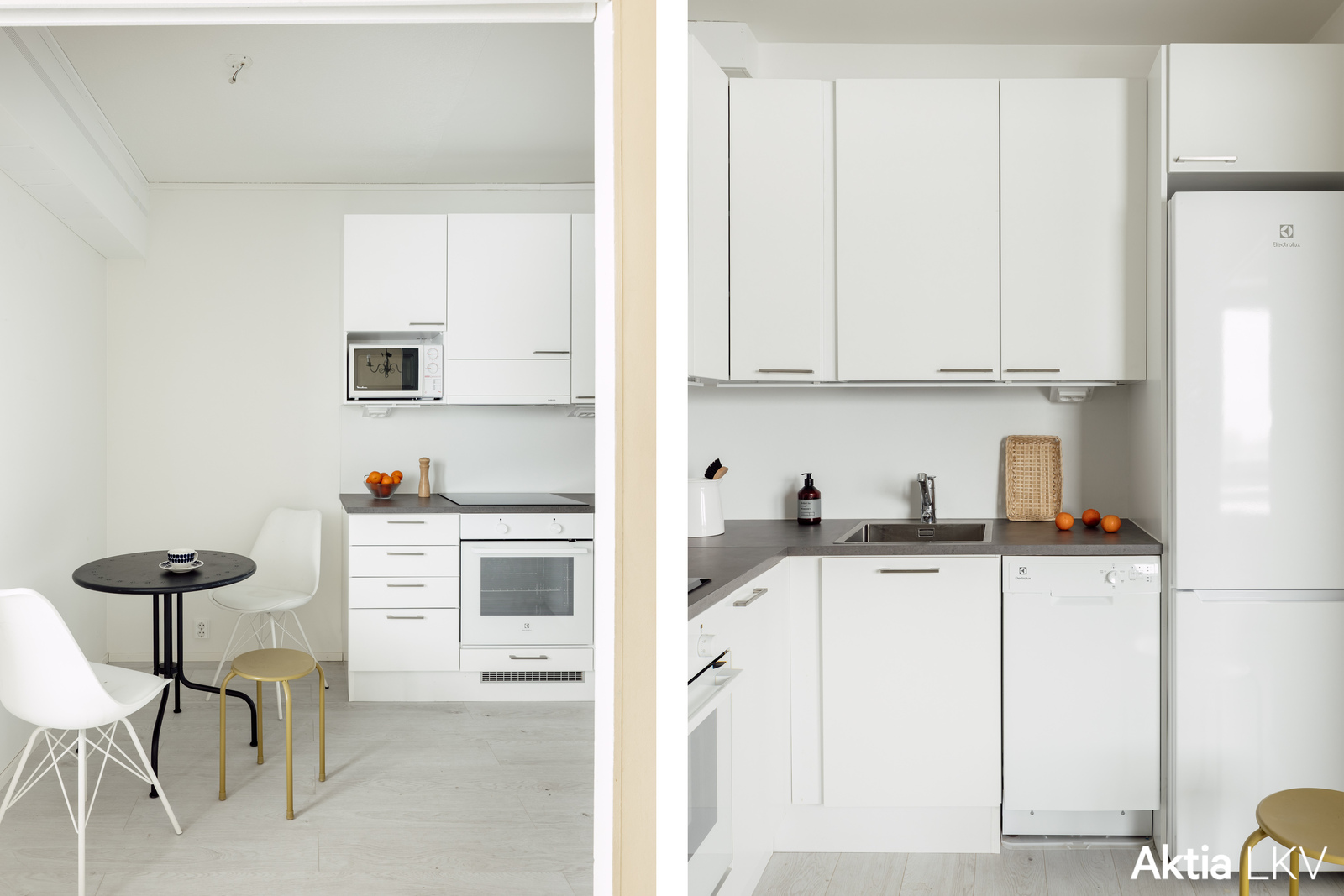 Keittiöön mahtuu pieni pöytä