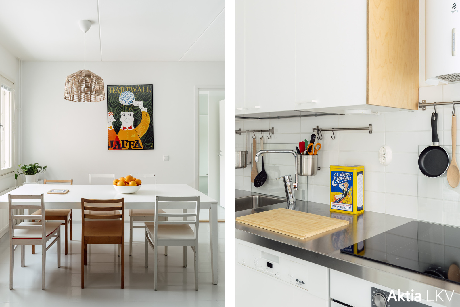 ruokailutila ja keittiö