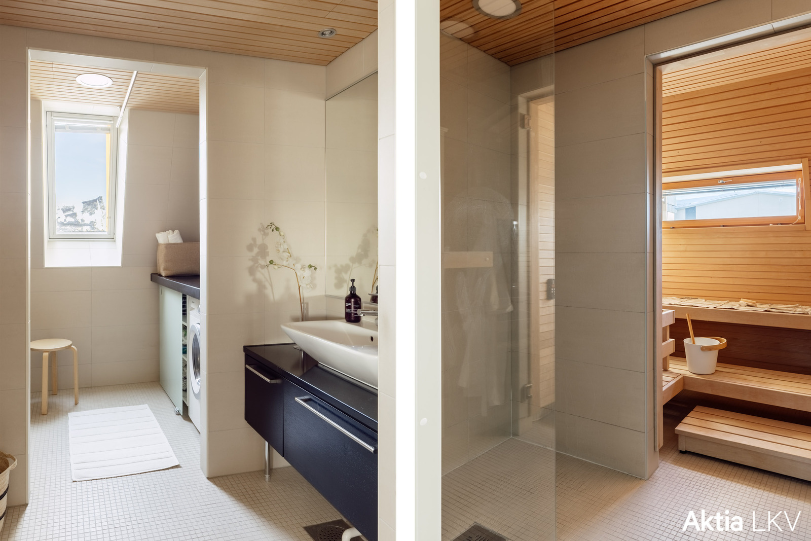 Kuva 7. kerroksen saunaosastosta ja erillisestä wc:stä khh-funktiolla