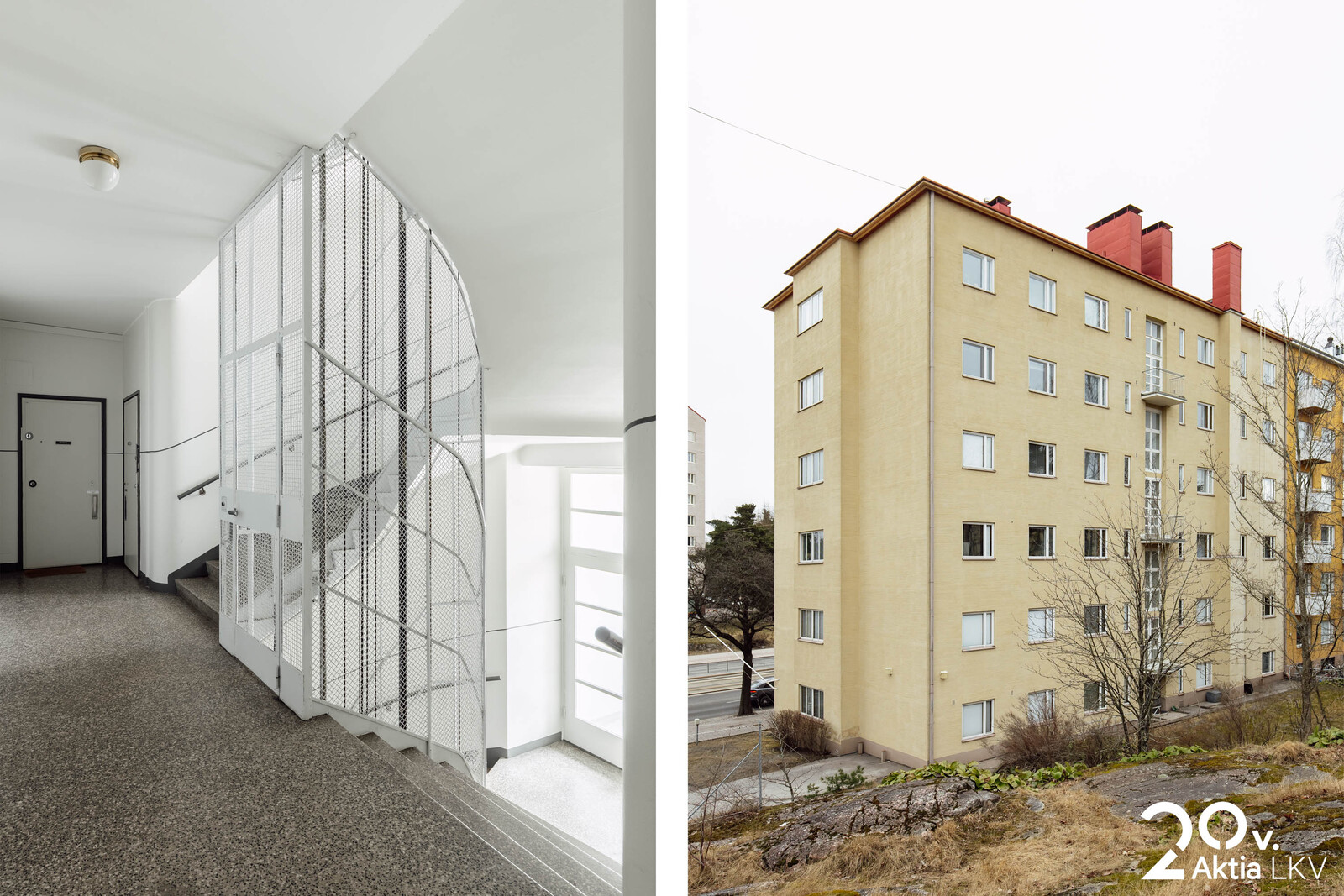 Kaunis porraskäytävä