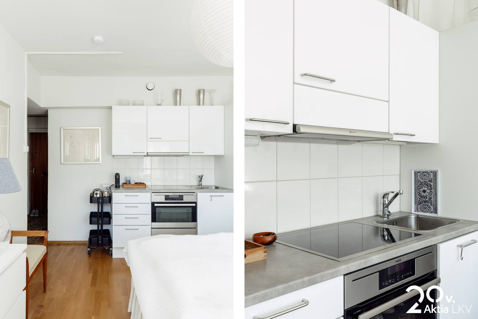 Viereinen yksiö, jossa avokeittiö