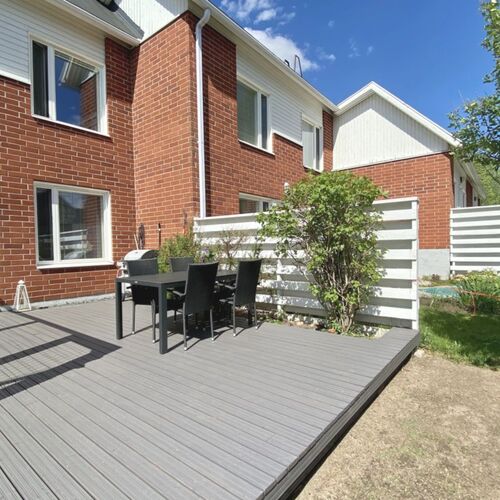 Päätyasunto, oma tilava terassi