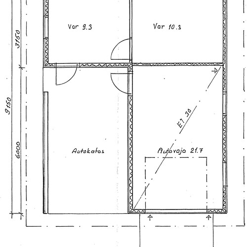 pohjakuva autotalli, autokatos ja kaksi varastoa pohjakuva autotalli, autokatos ja kaksi varastoa