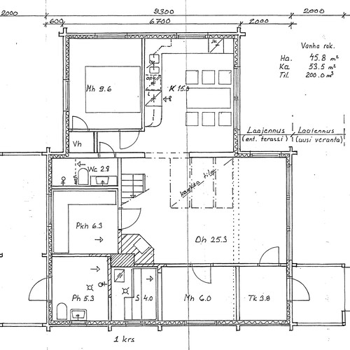 pohjakuva loma-asunnon alakerta pohjakuva loma-asunnon alakerta