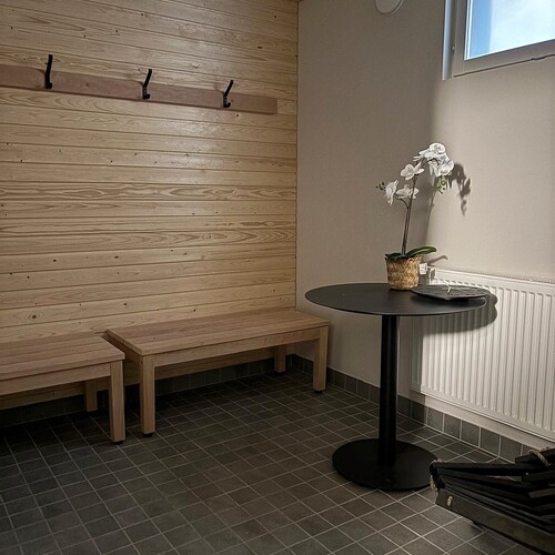 Taloyhtiön saunan pukuhuone