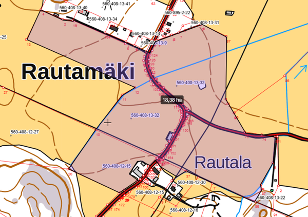 Myytävä alue kotipellot