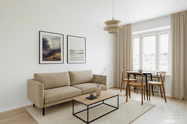 Valoisa olohuone, ylimmän kerroksen rauha