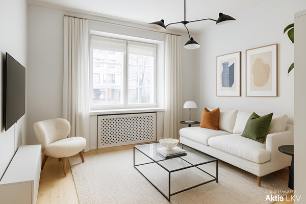 DIGISTAILATTU. Parisänky mahtuu olohuoneen oikealle puolelle