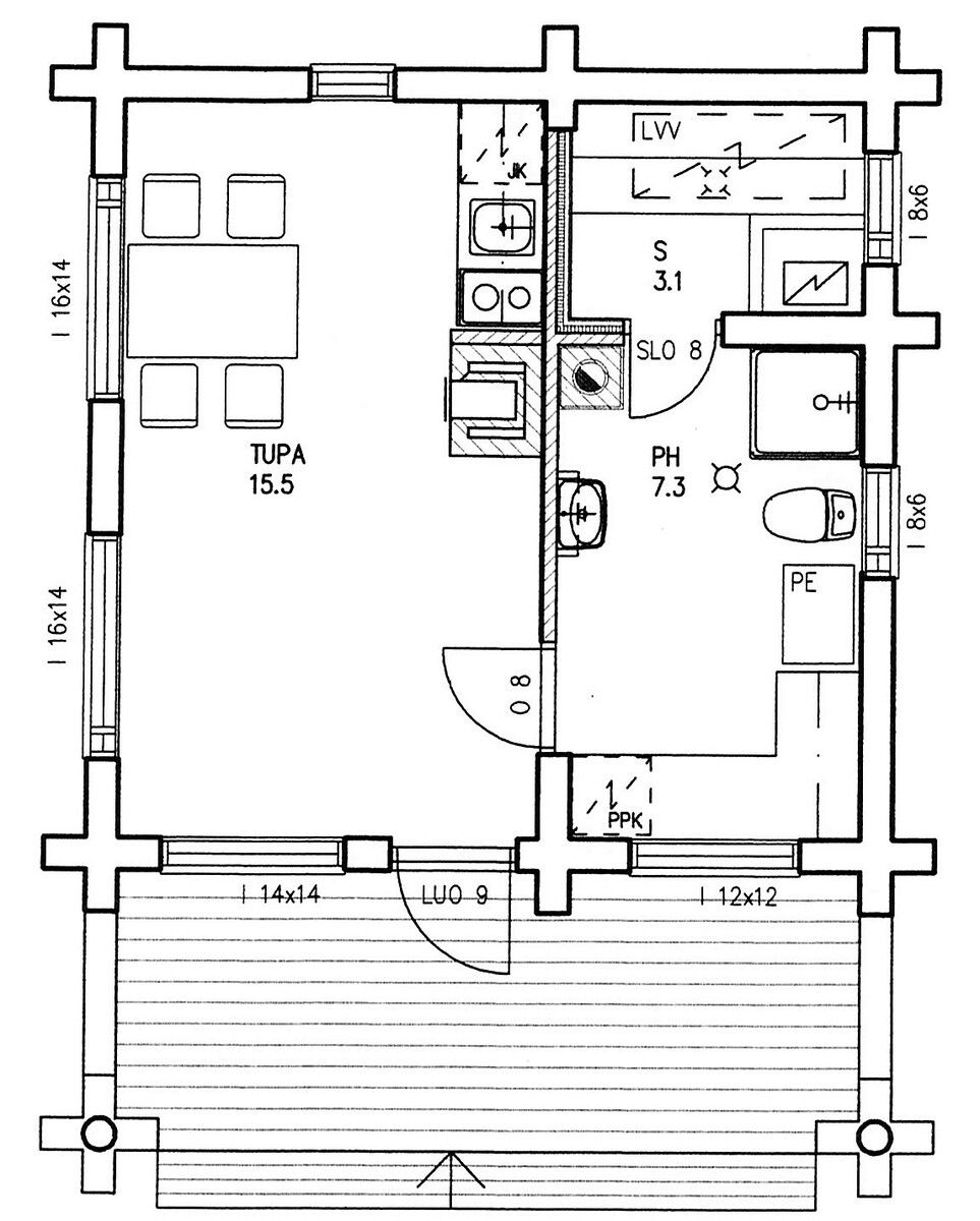Pohjakuva hirsisaunamökki