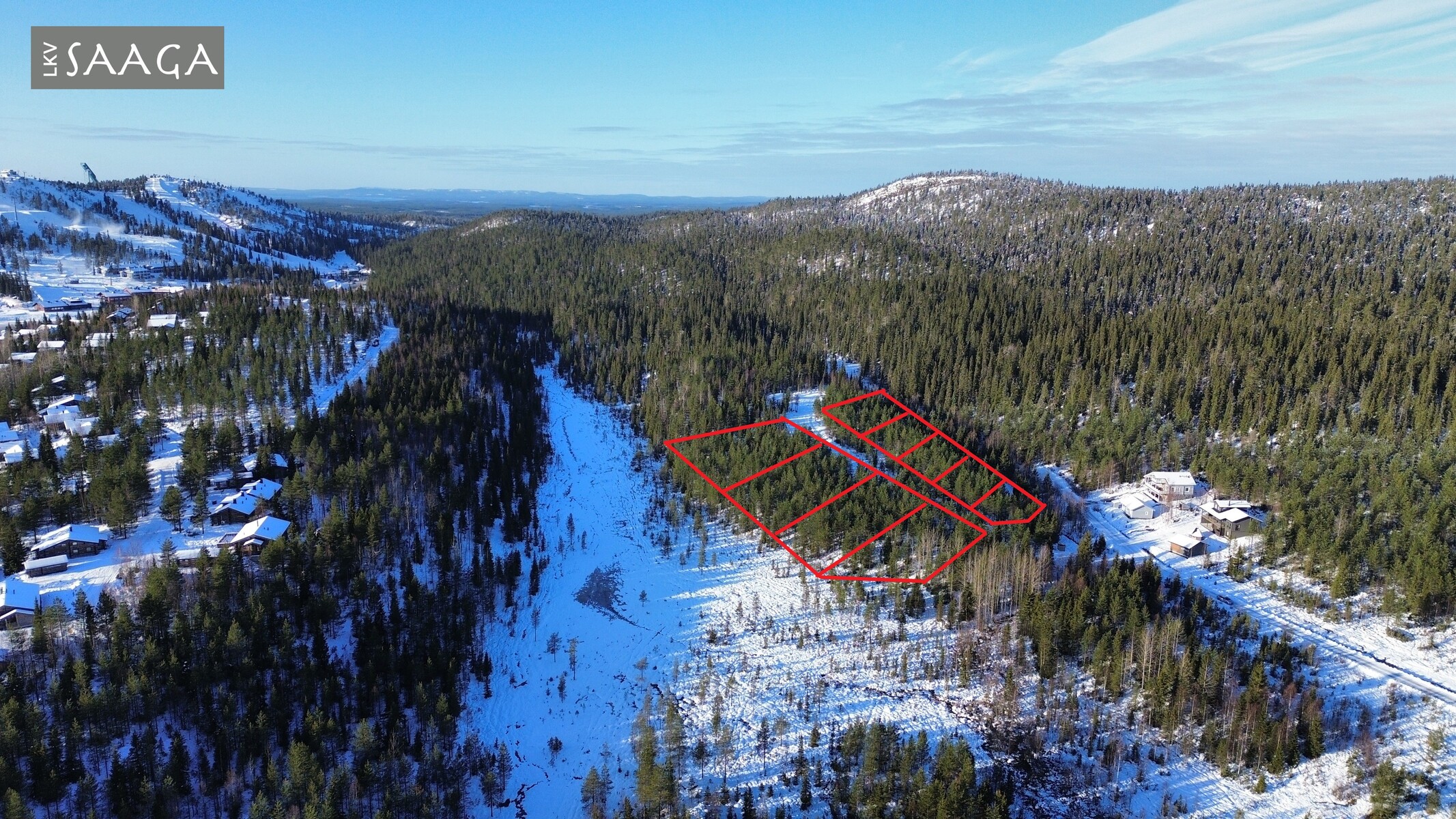Hahmotelmaa tonttien sijainnista